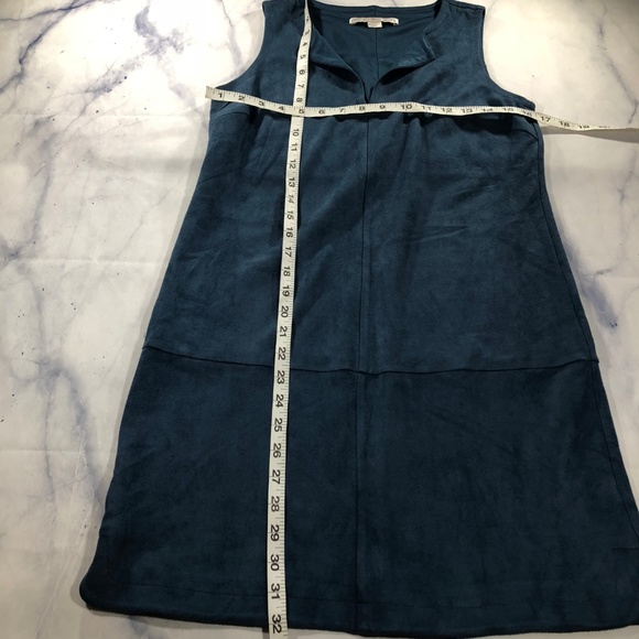 Boston Proper Blue Faux Suede Shift Dress - Picture 6 of 8